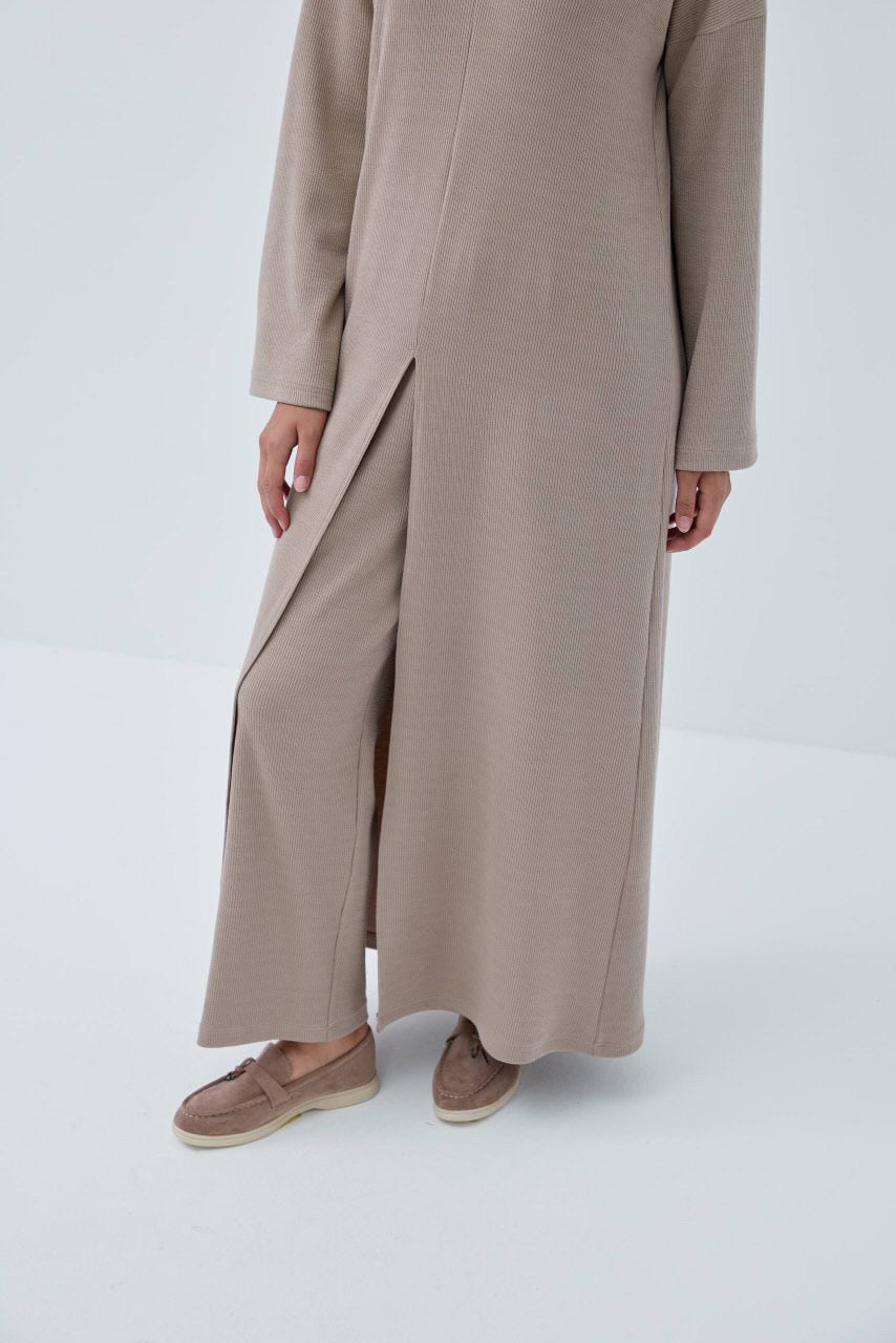Suede Modest Two-Piece Set