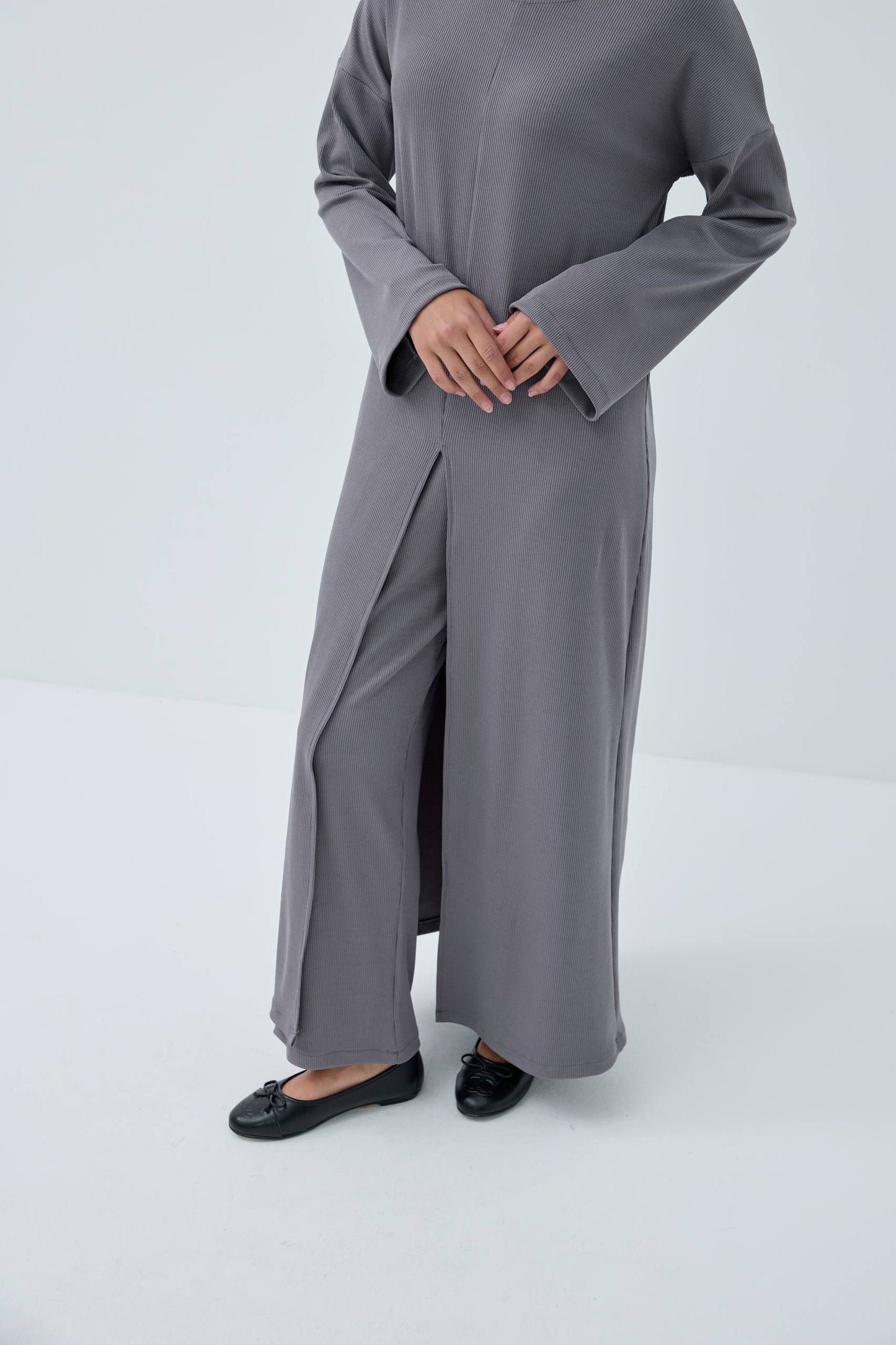 Suede Modest Two-Piece Set