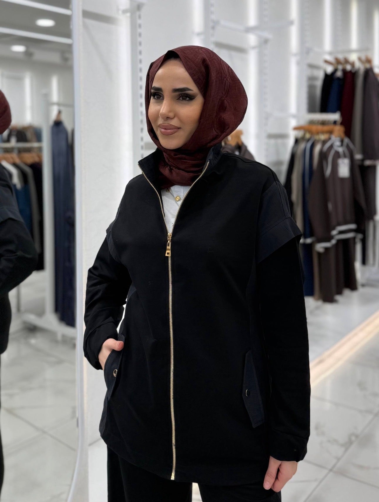 Zip Front Modest Set