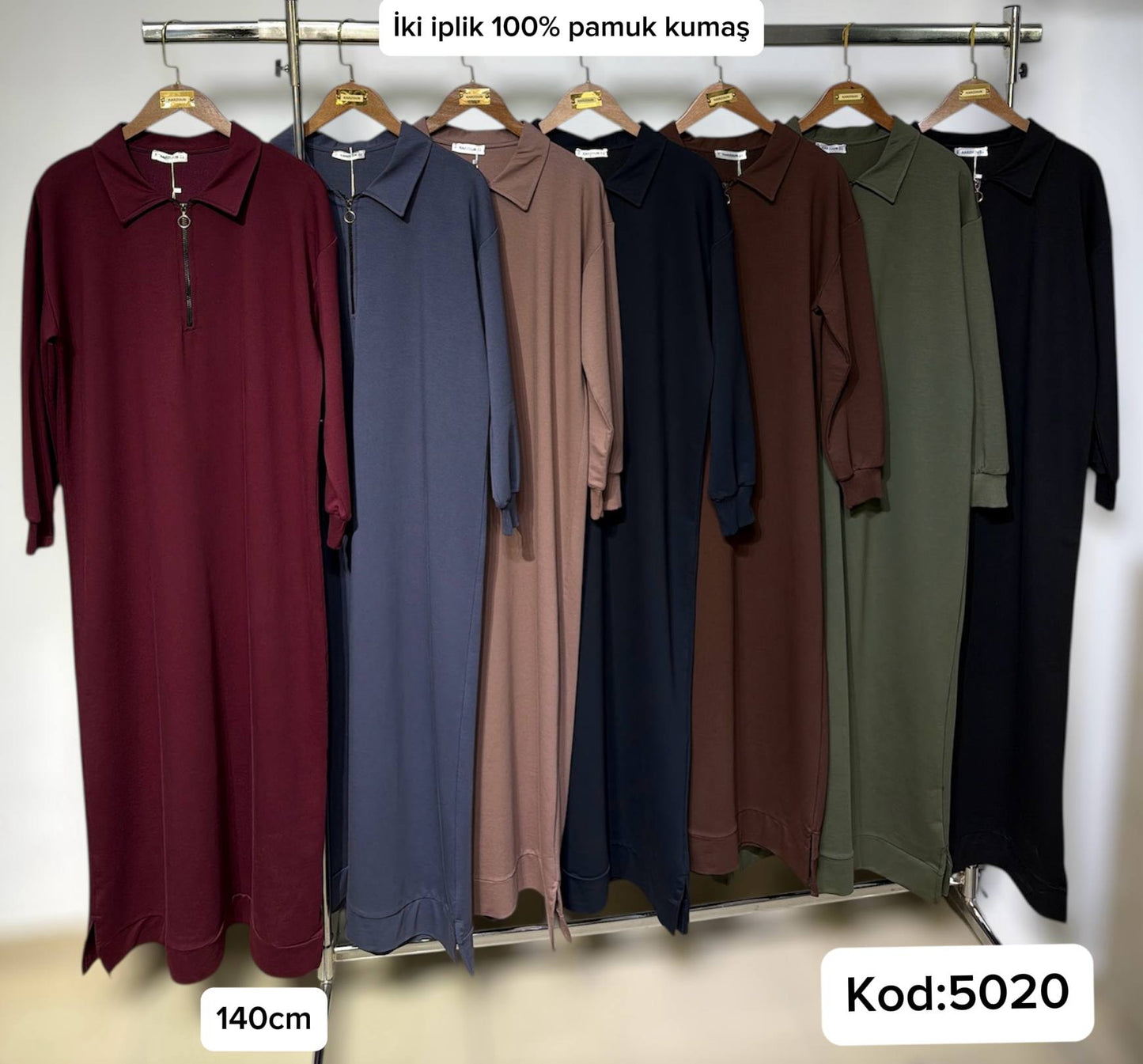 Cotton Daily Dress With Zip-up