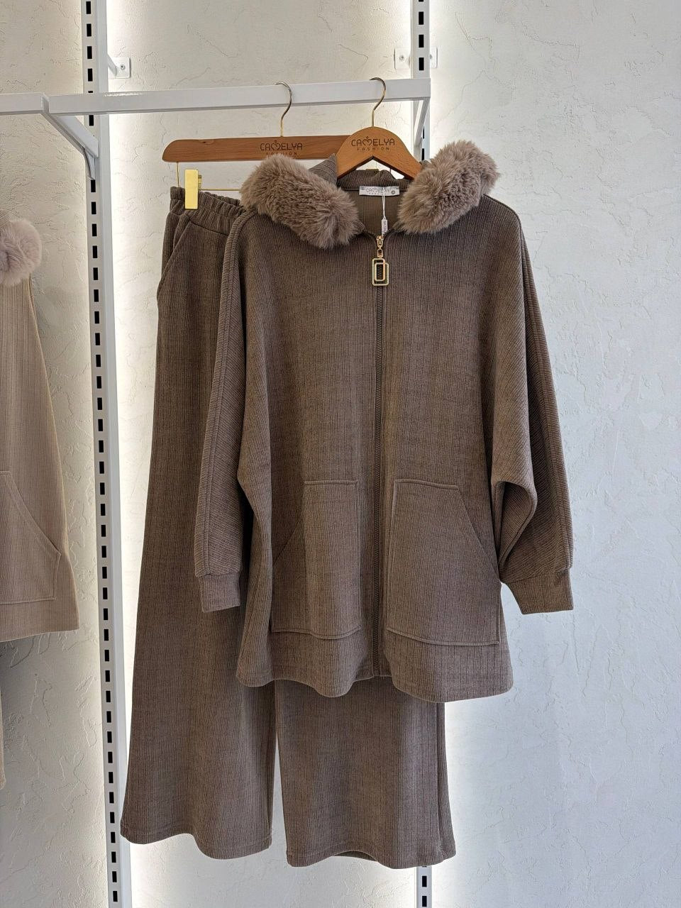 Fur-Lined Corduroy Set