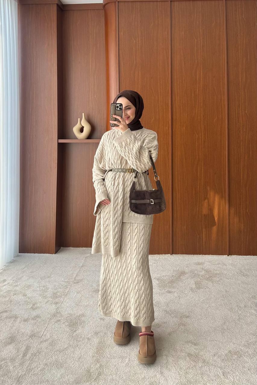 Trendy 3Pcs Braided Skirt Set