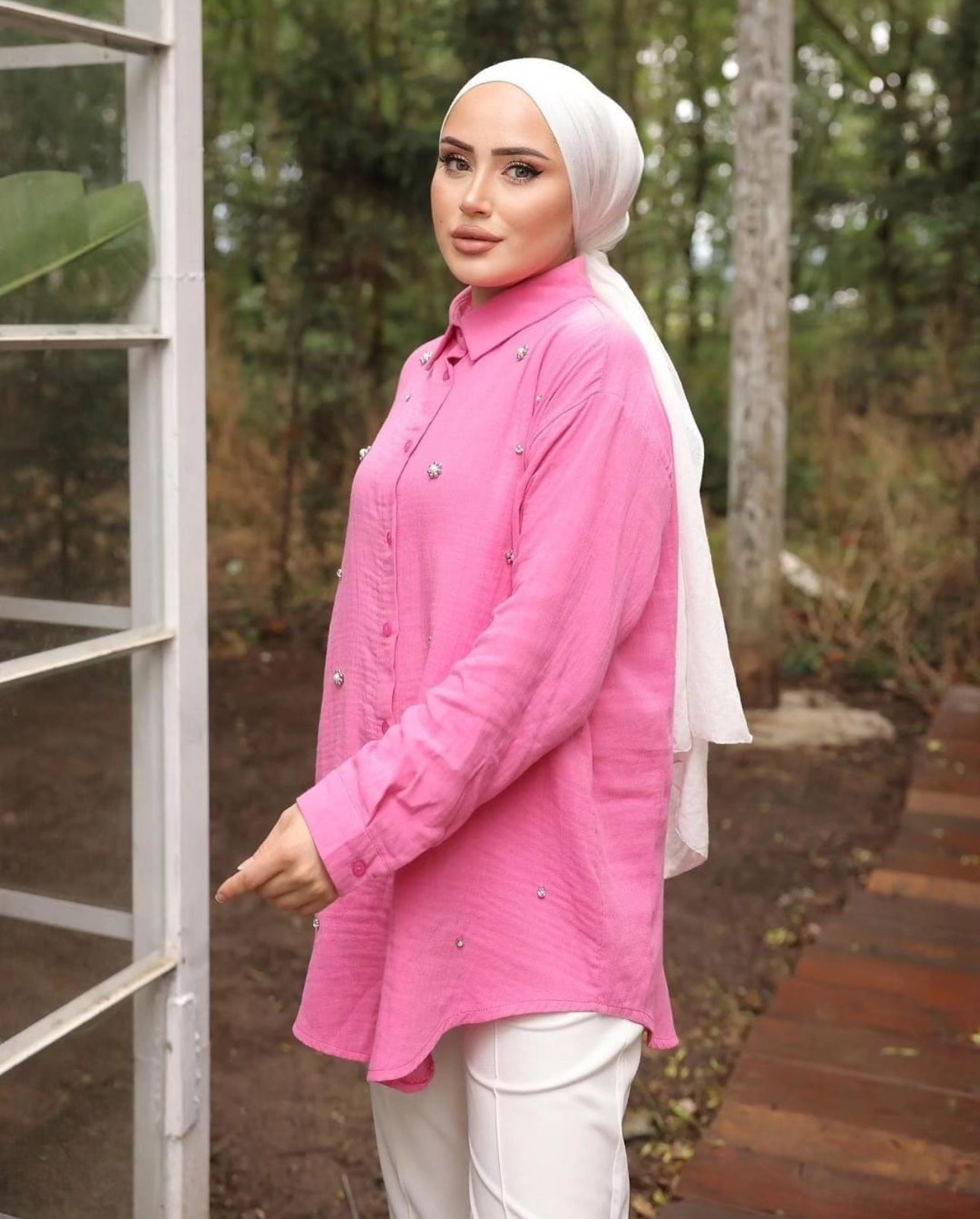 Embellished Linen Shirt