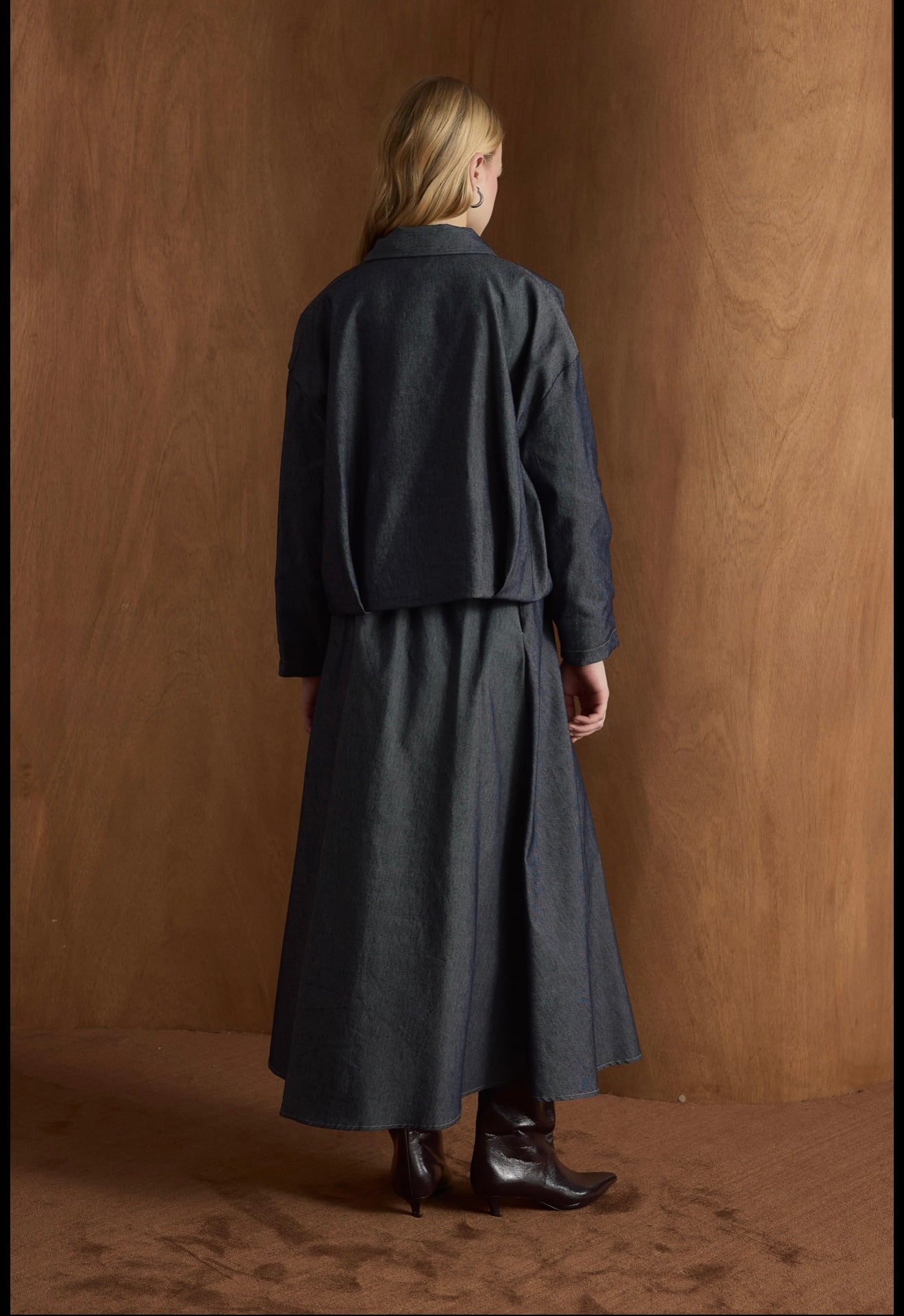 Modern Denim Set (Skirt, Jacket & Belt) Padded