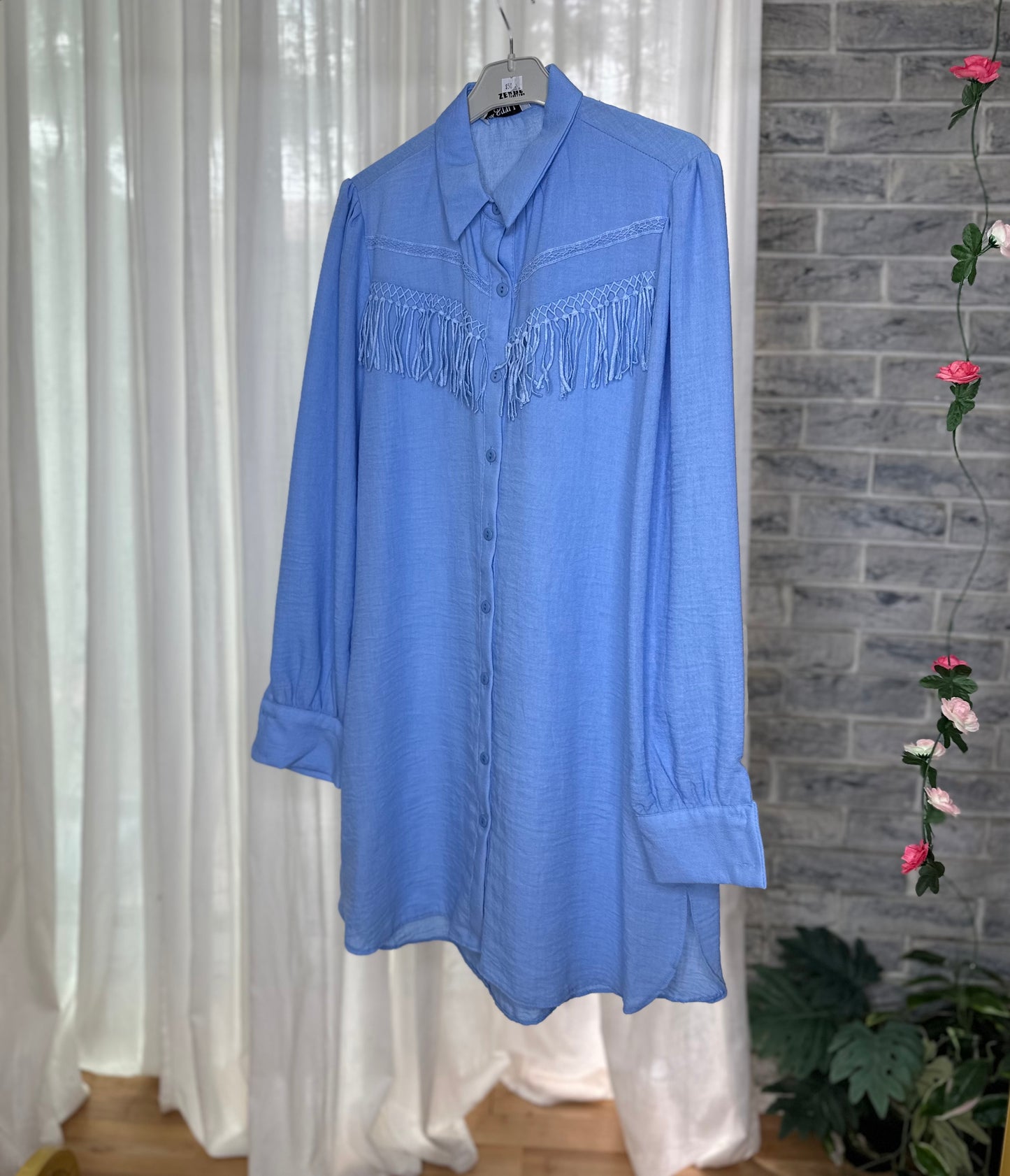 Modest Long Shirt W Fringe - 4 COLOURS - High Quality Kitten