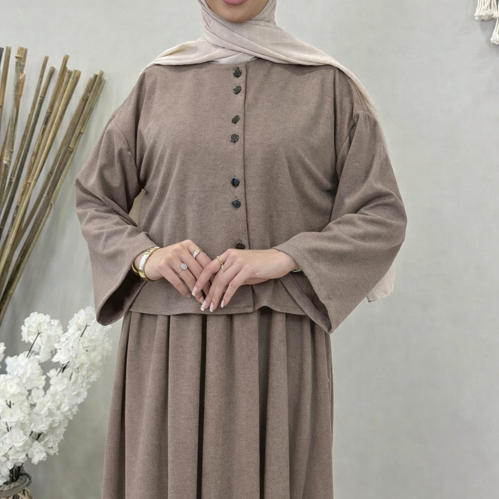 Plum Corduroy Cozy Dress (2pcs)