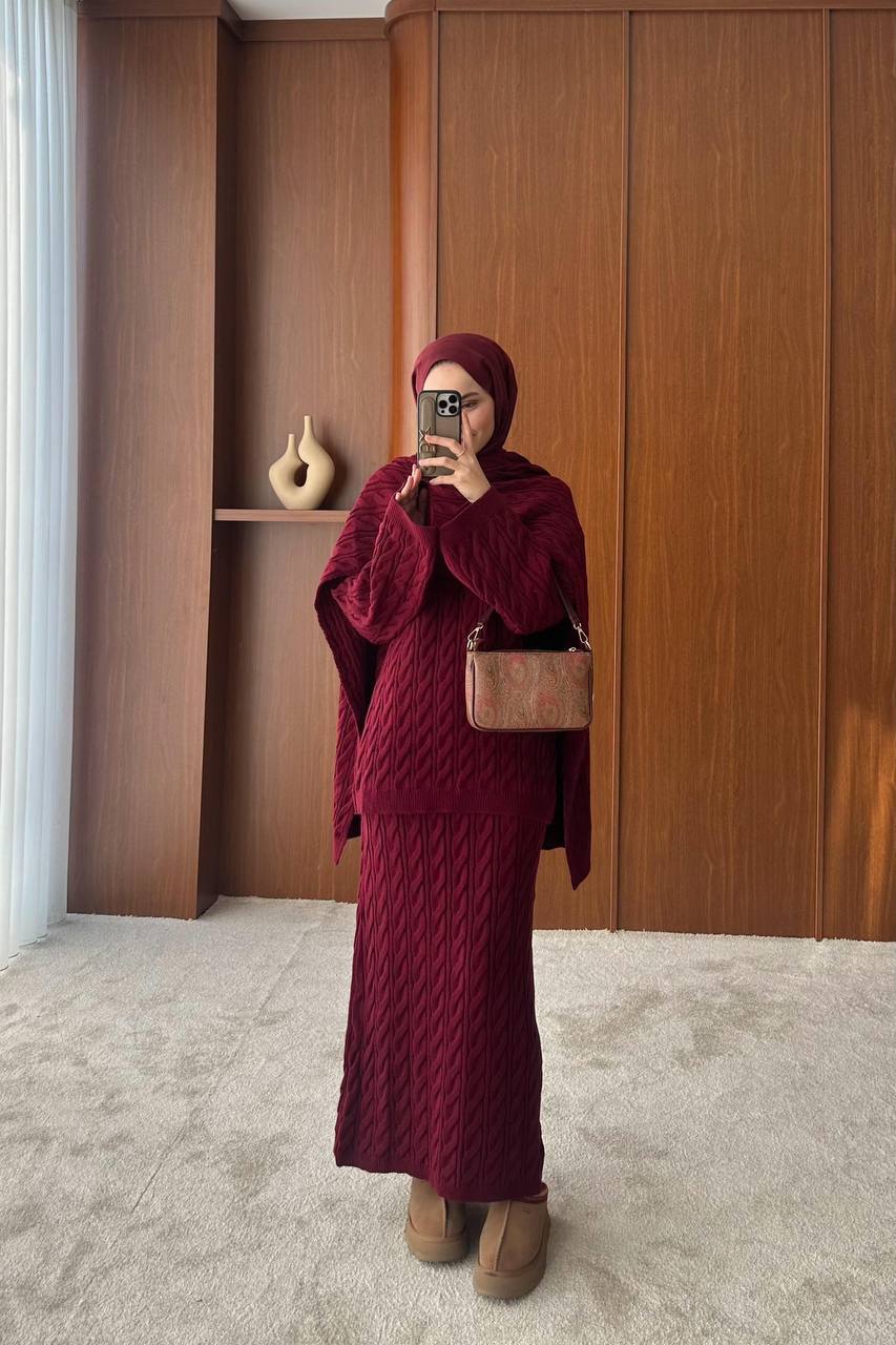 Trendy 3Pcs Braided Skirt Set