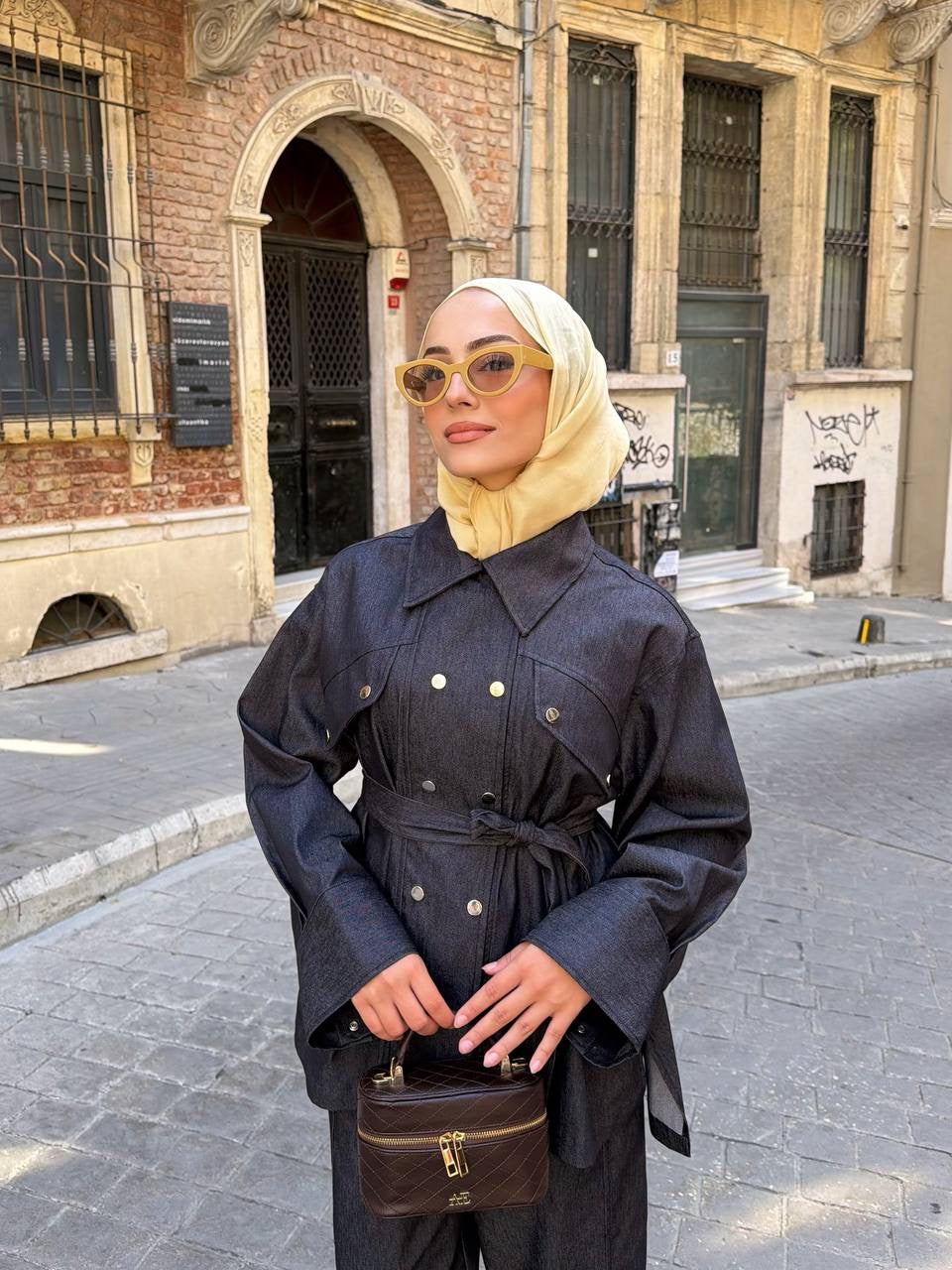 The Verona Belted Denim Set