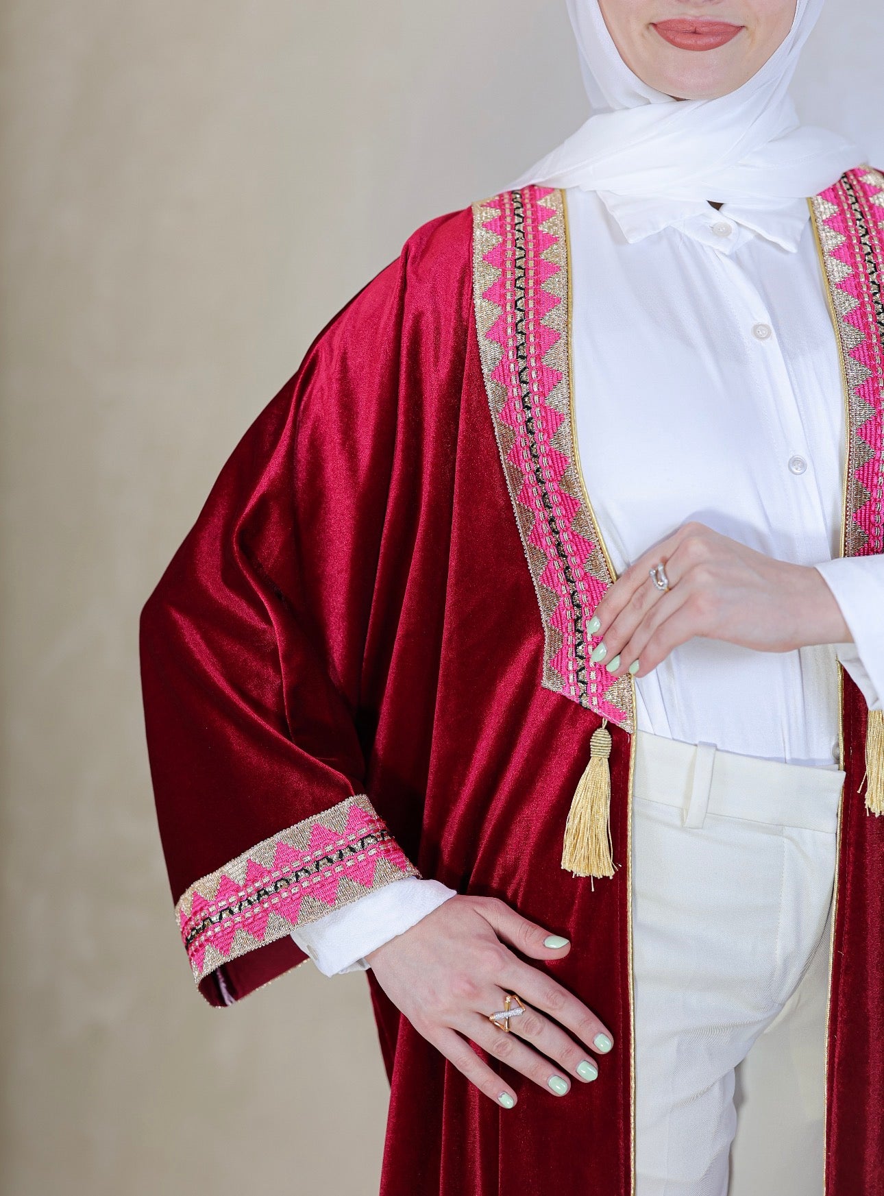 Velvet Crown Bisht - 2 Colures
