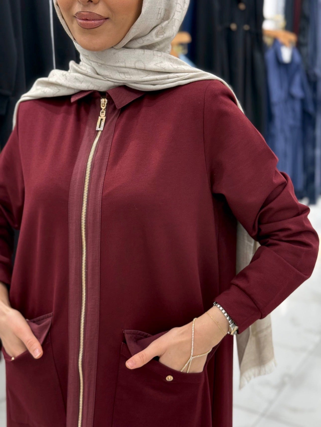 Zip-Up Cotton High-Quality Dress - Ramadan Vibes