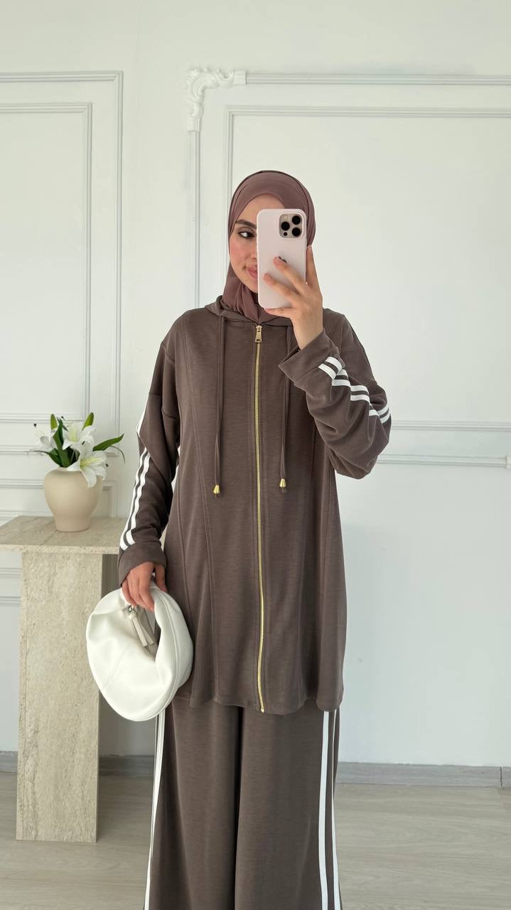 Urban Stripe Hoodie Set
