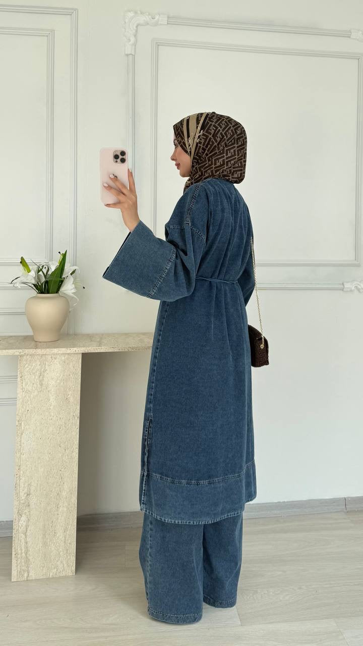 Denim Charm Kimono Set