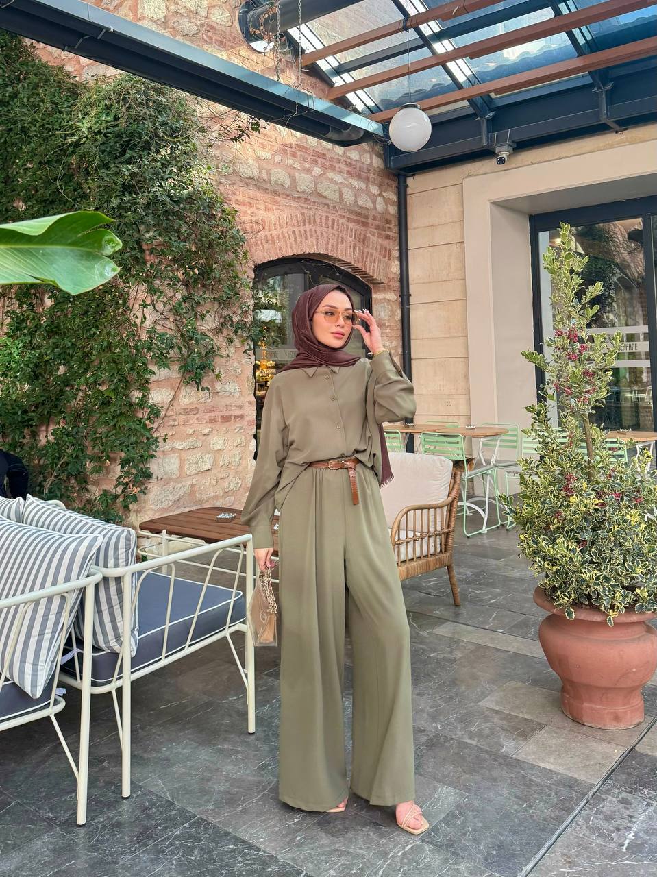 Premium Cooling Crepe Buttoned Summer Set