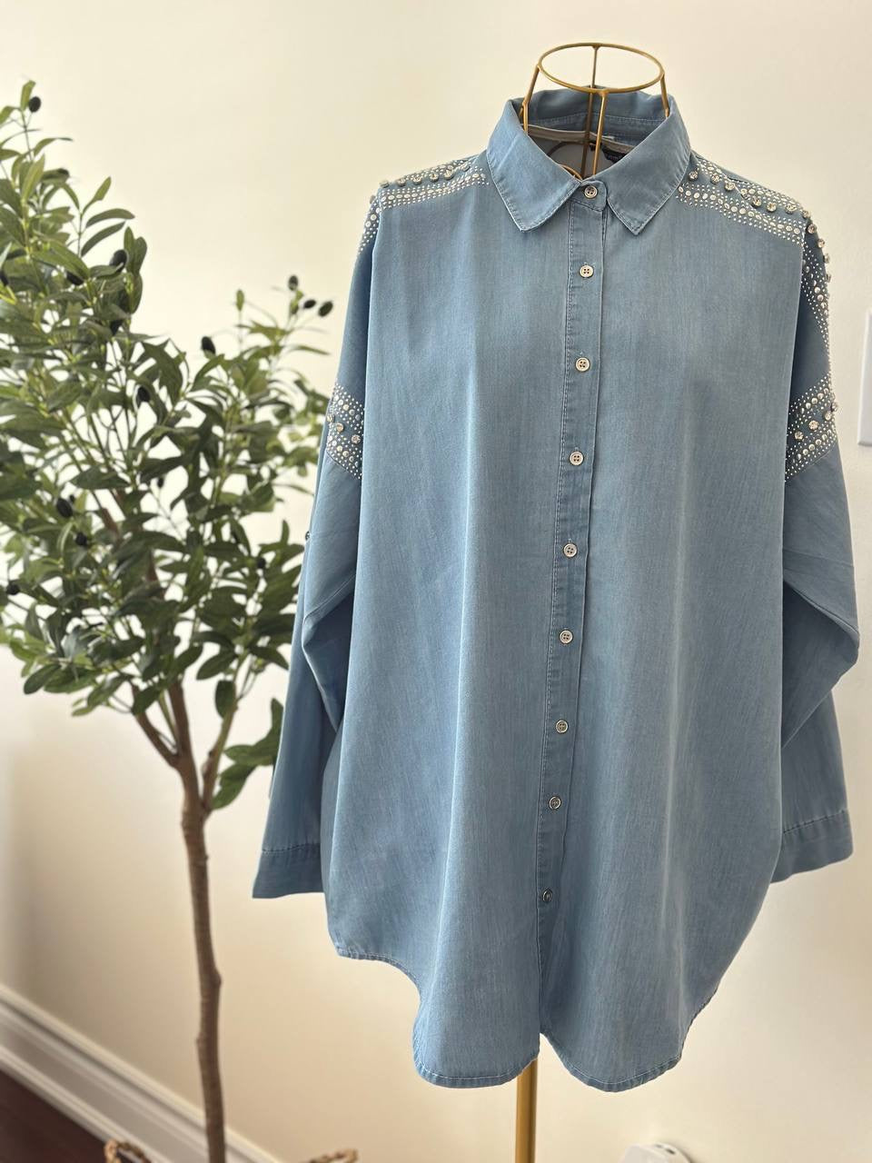 Shoulder Stars Jeans Shirt