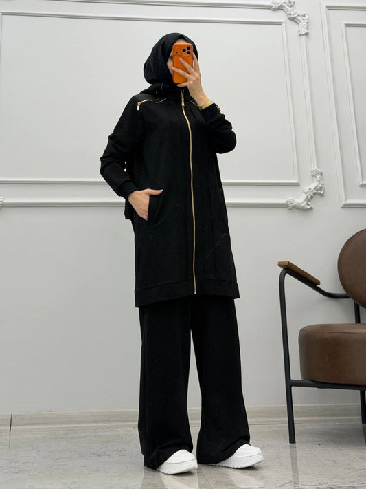 Luxury Essential Zip-Up Modest Set - Big Sizes