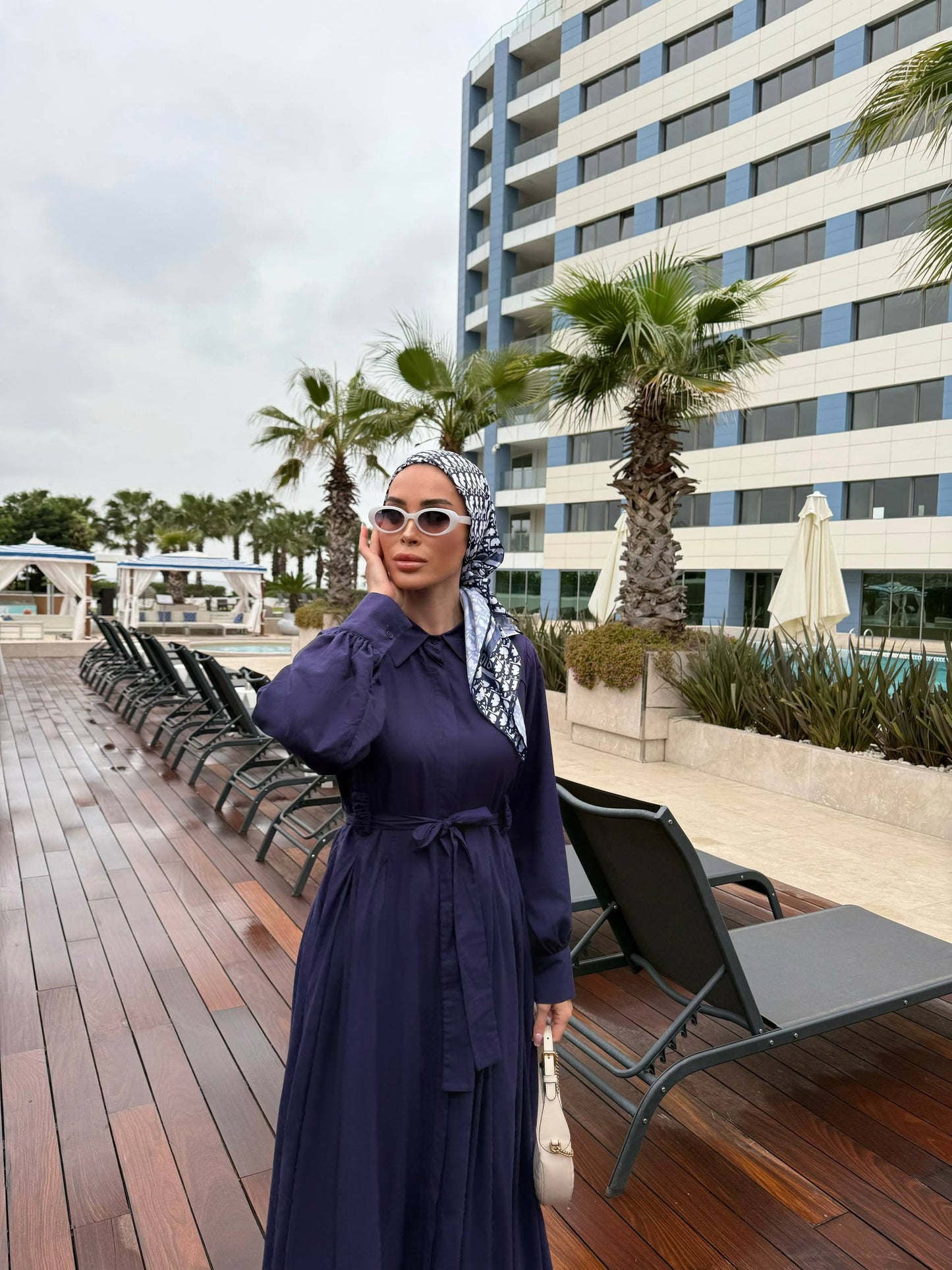 Elegant flared dress, fitted at the bust