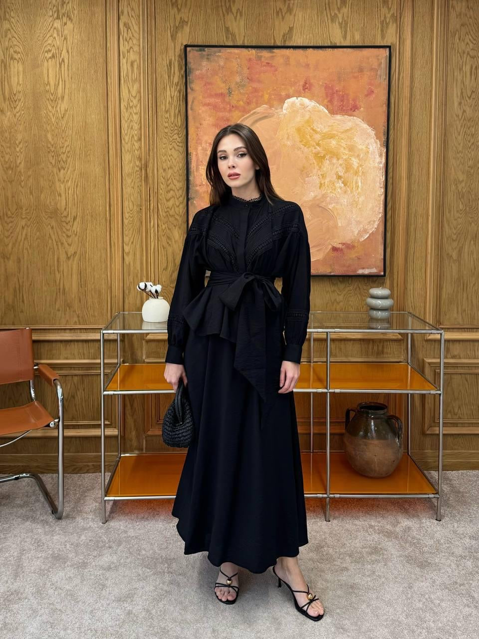 Elegant Skirt & Blouse Ensemble with Belt Accent (padded)✨