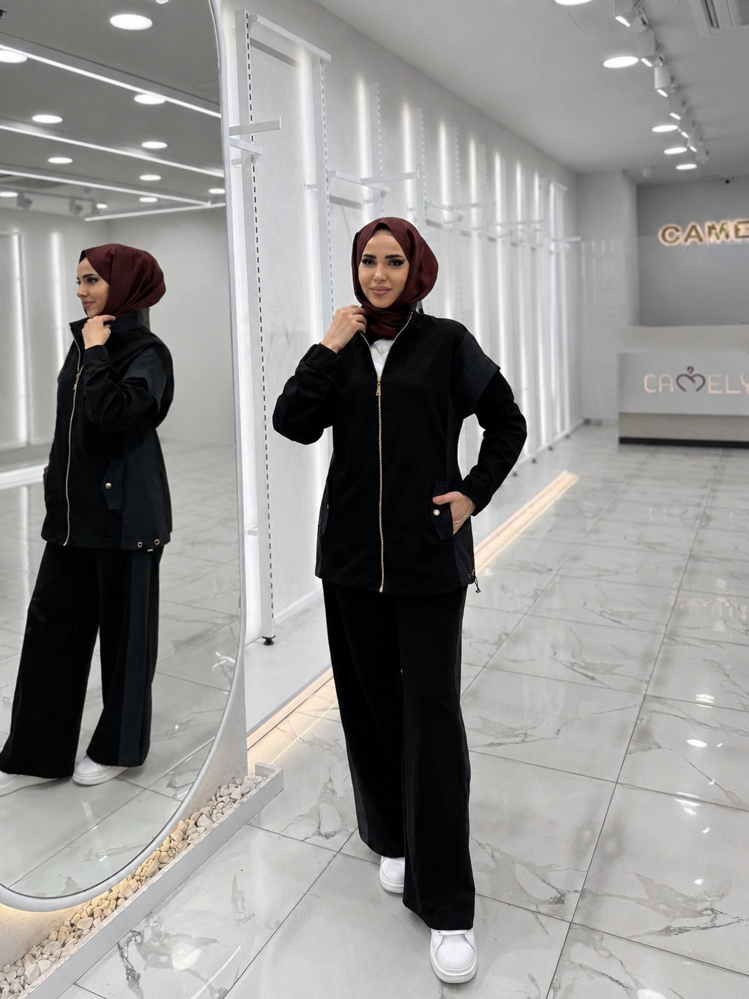 Zip Front Modest Set