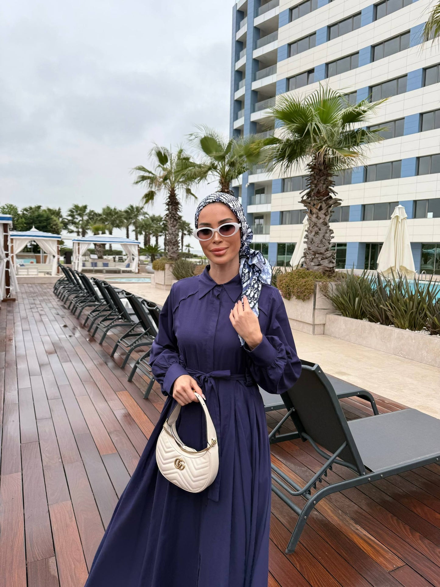 Elegant flared dress, fitted at the bust