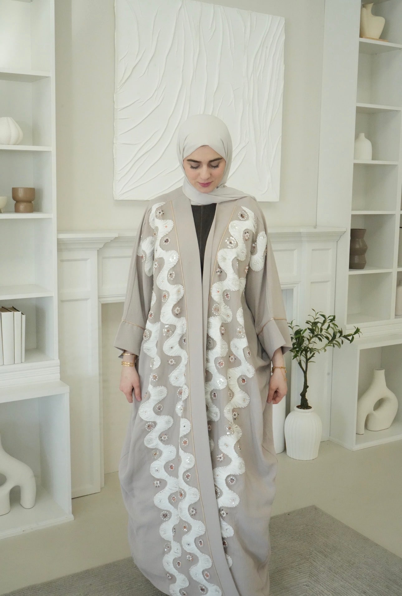 The Imperial Embroidered Elegance Eid Abaya