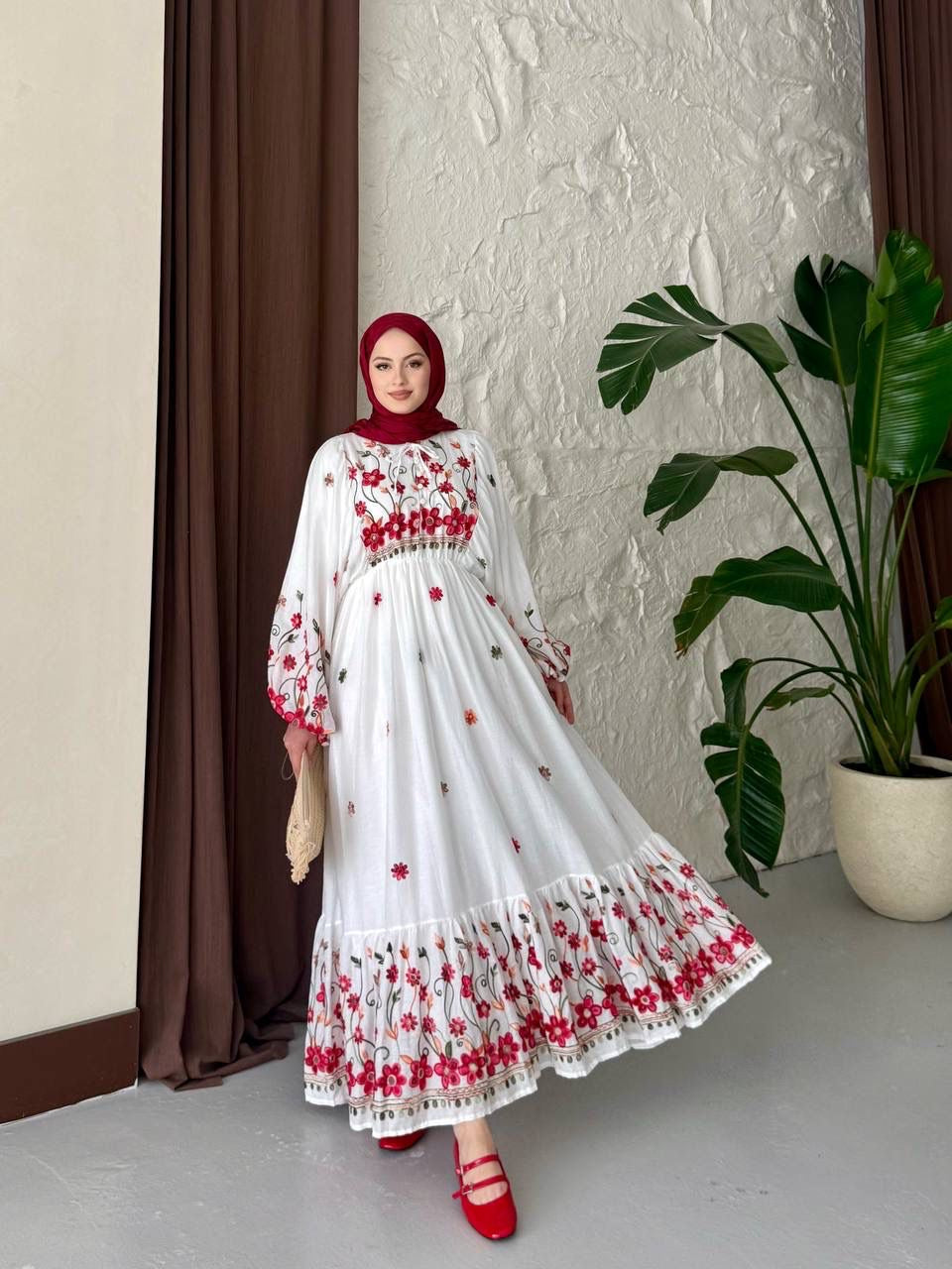 Floral Embroidered Bohemian Maxi Dress