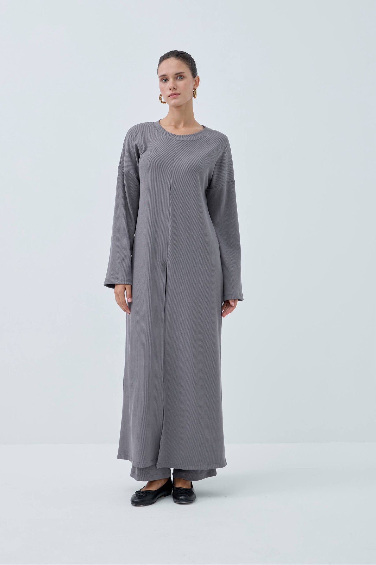 Suede Modest Two-Piece Set