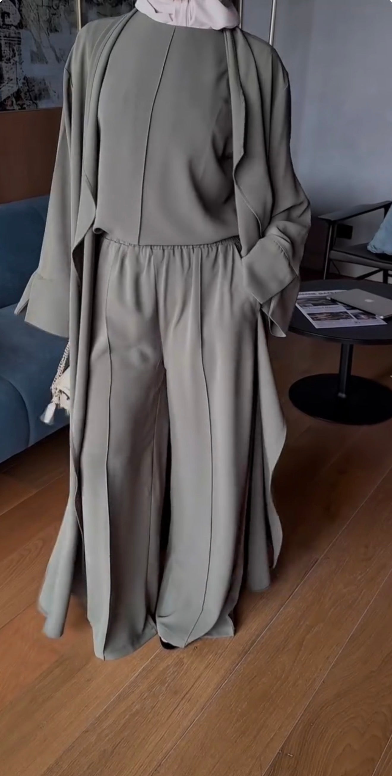 3Pcs Luxe Abaya Set
