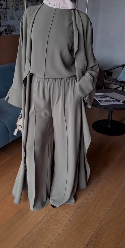 3Pcs Luxe Abaya Set