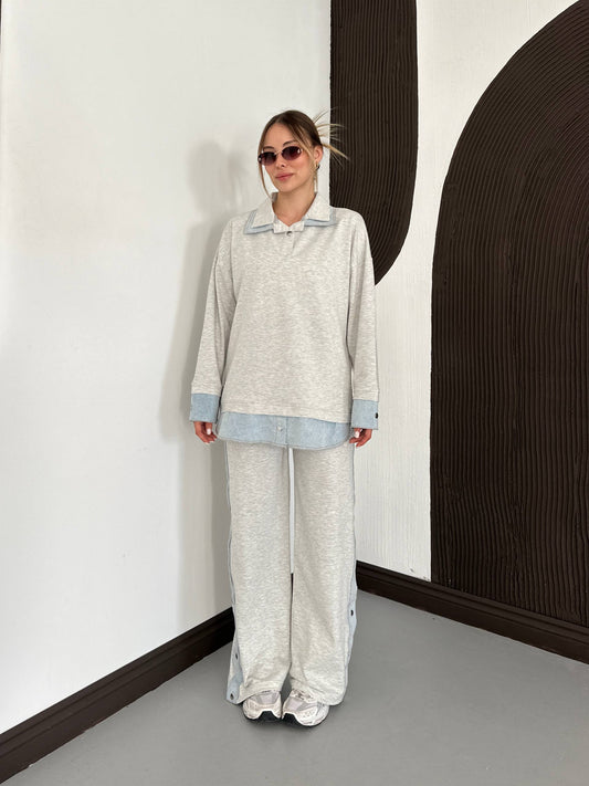 Cotton Blend Denim Snapwear