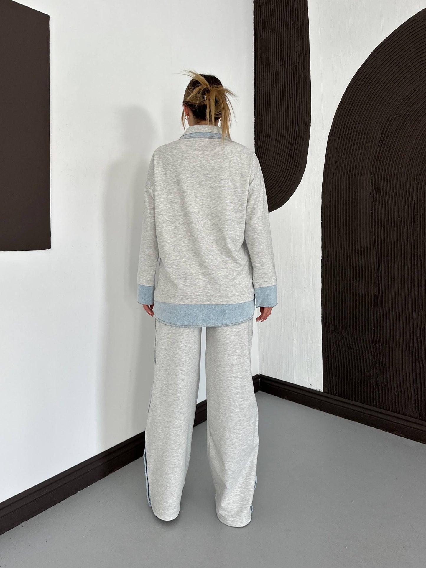 Cotton Blend Denim Snapwear
