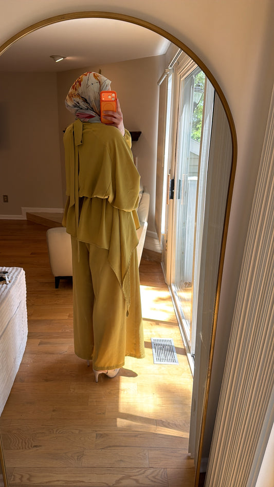 Serena Bow Elegant Bagi Pants Set