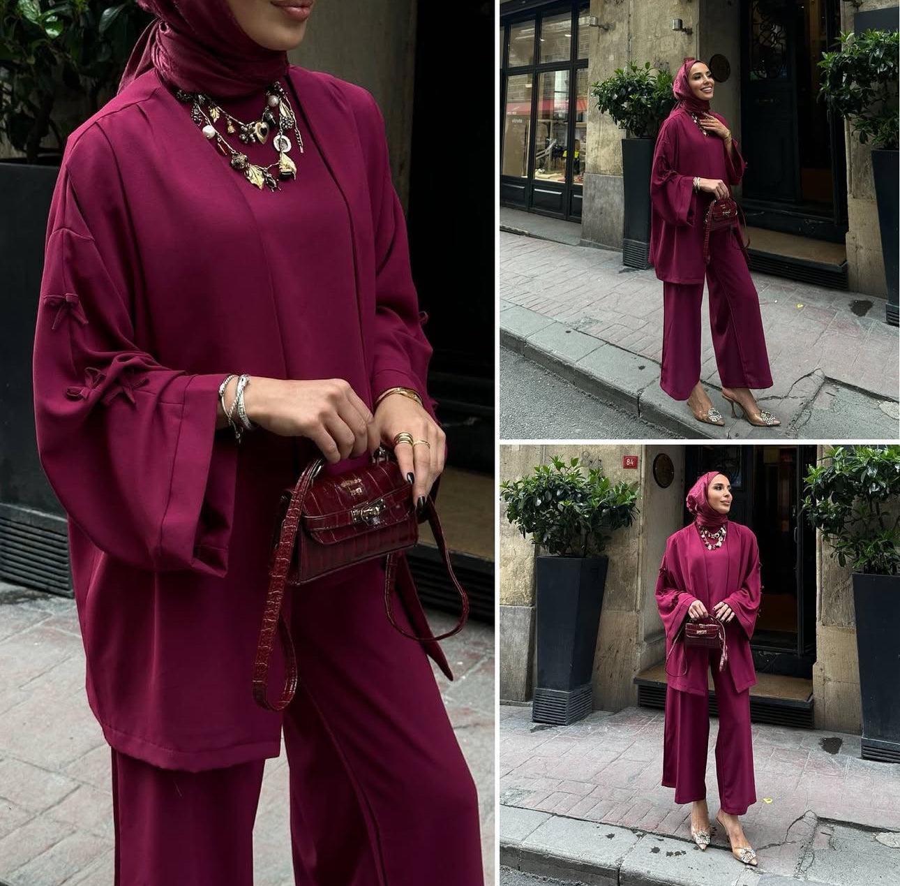 أناقة الفيونكات: طقم ثلاثي القطع بتصميم عصري”
Bow Elegance: Trendy 3-Piece Set (7 colours)