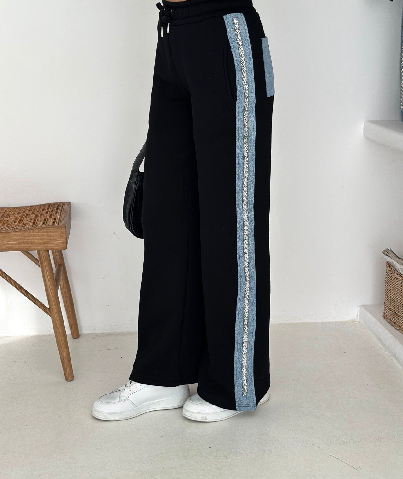 Denim Luxe Suit With Strasse