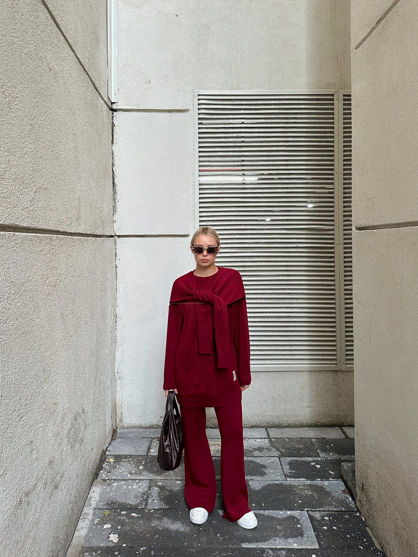 Knit Set with Shoulder Detail