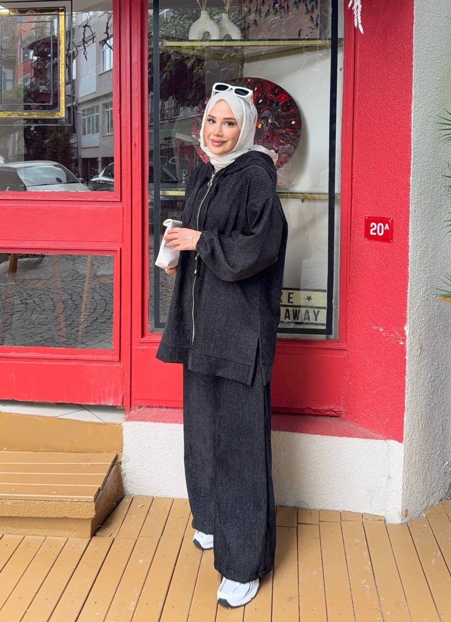 Luxe Corduroy Hooded Set