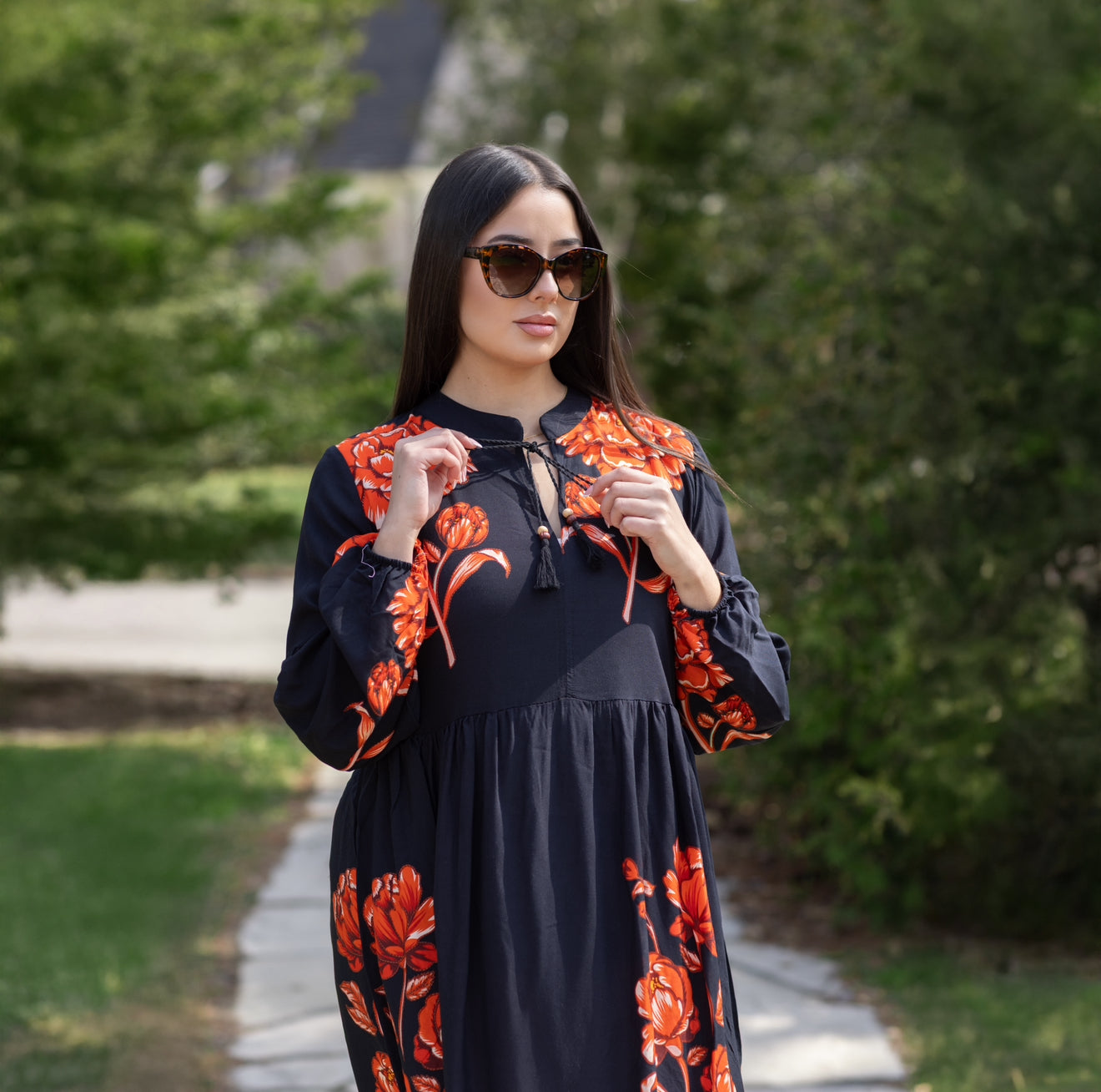 Noir & Orange Dress
