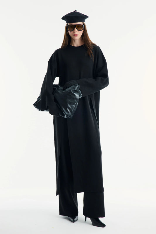 Elegant Belted Knit Two-Piece Set