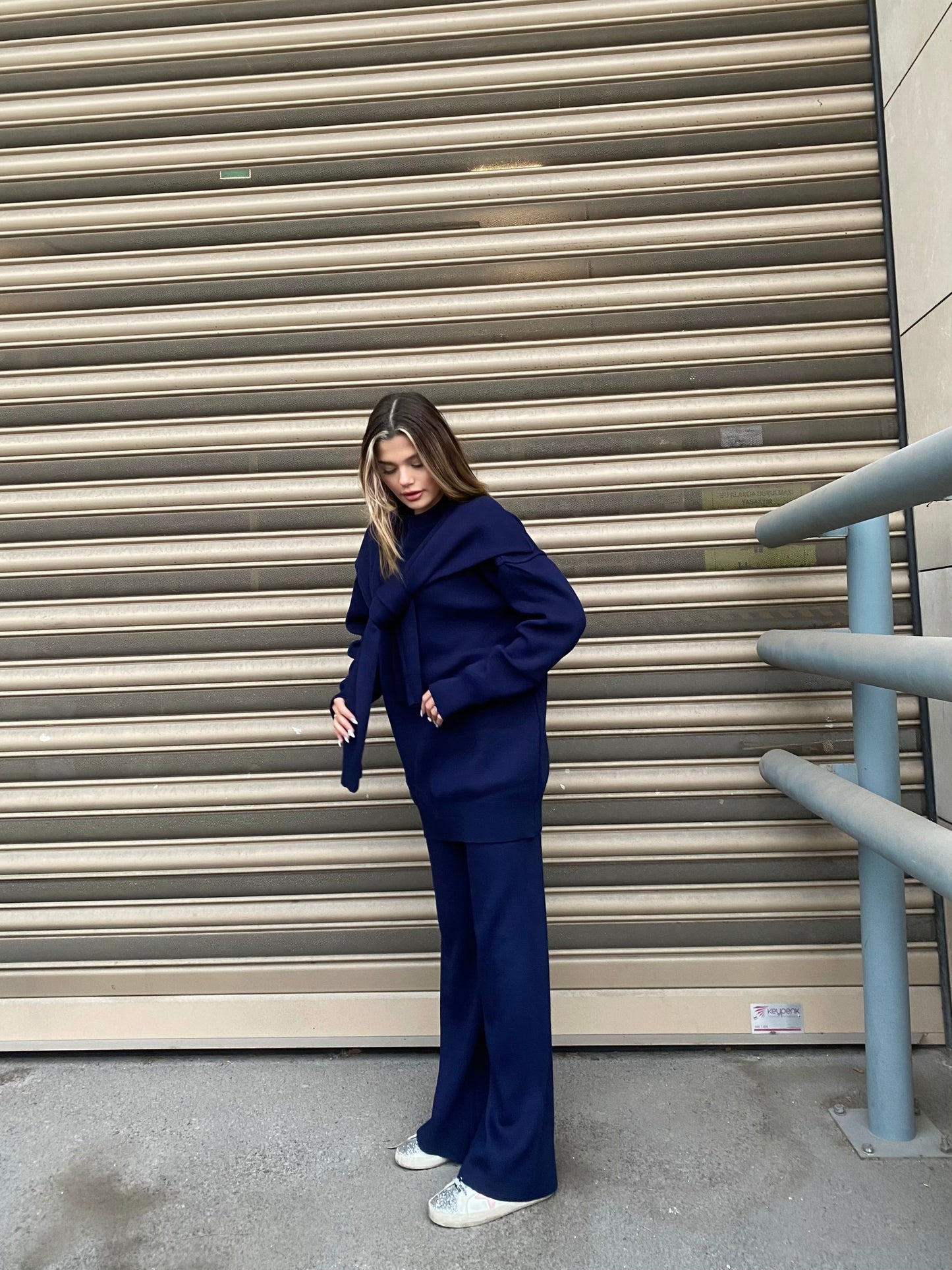 Knit Set with Shoulder Detail