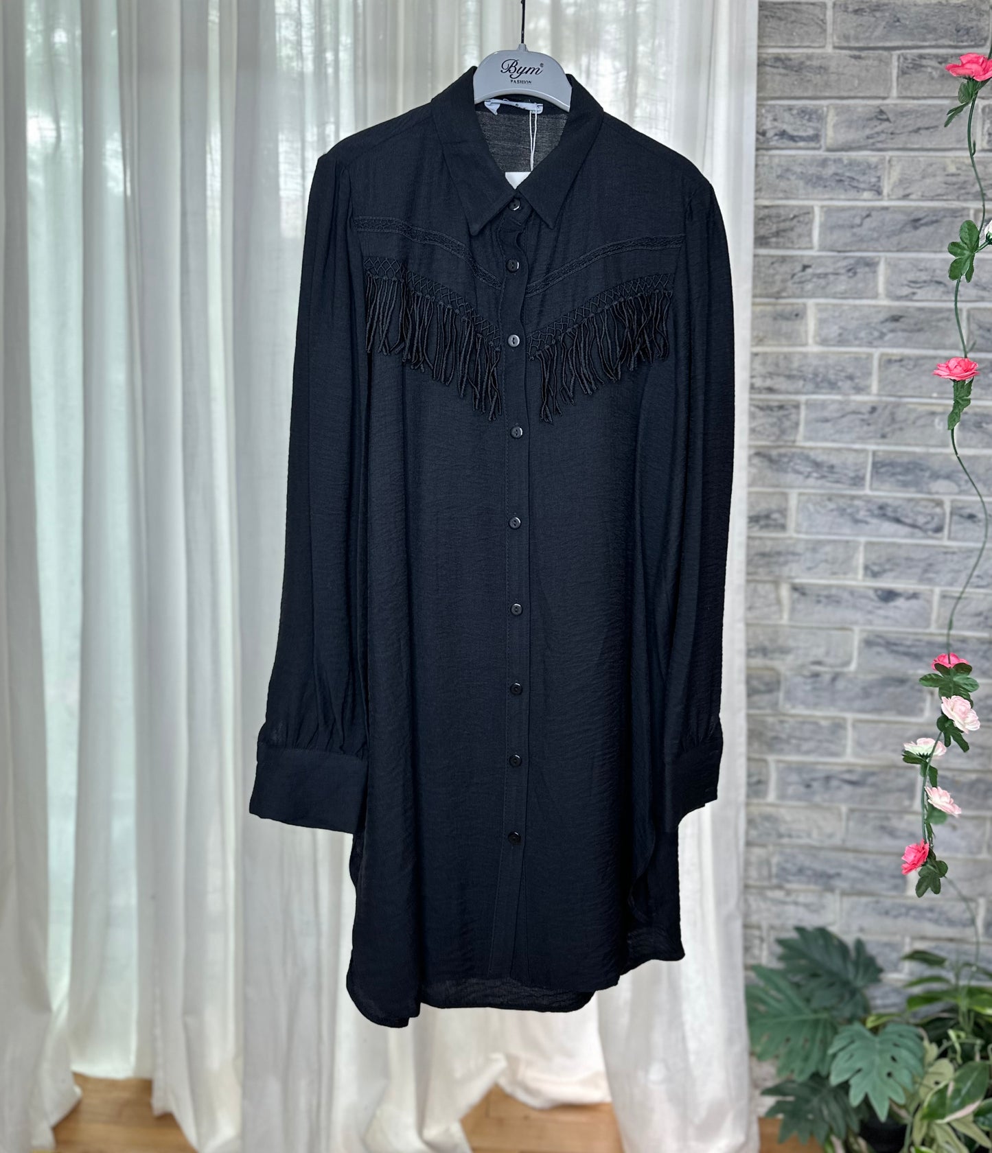 Modest Long Shirt W Fringe - 4 COLOURS - High Quality Kitten