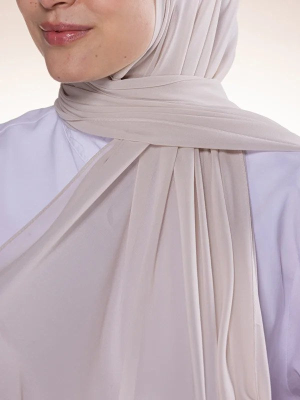 Beige-colored chiffon hijab