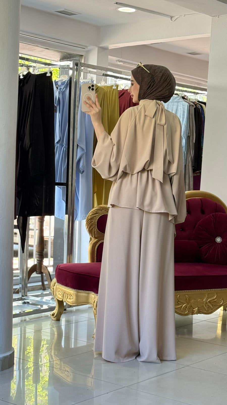 Serena Bow Elegant Bagi Pants Set