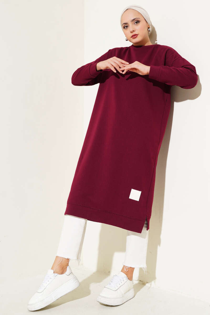 Long-Length Belted Tunic Sweatshirt in 3 Colours