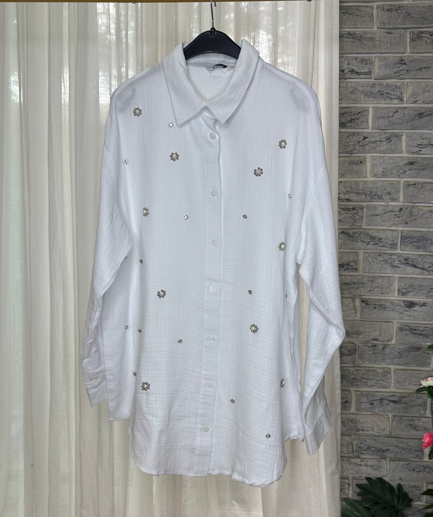 Embellished Linen Shirt