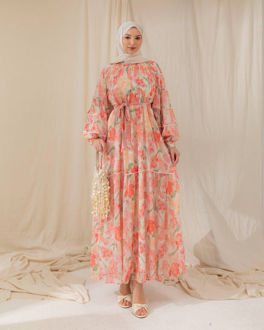 Floral Breeze Maxi Chiffon Dress