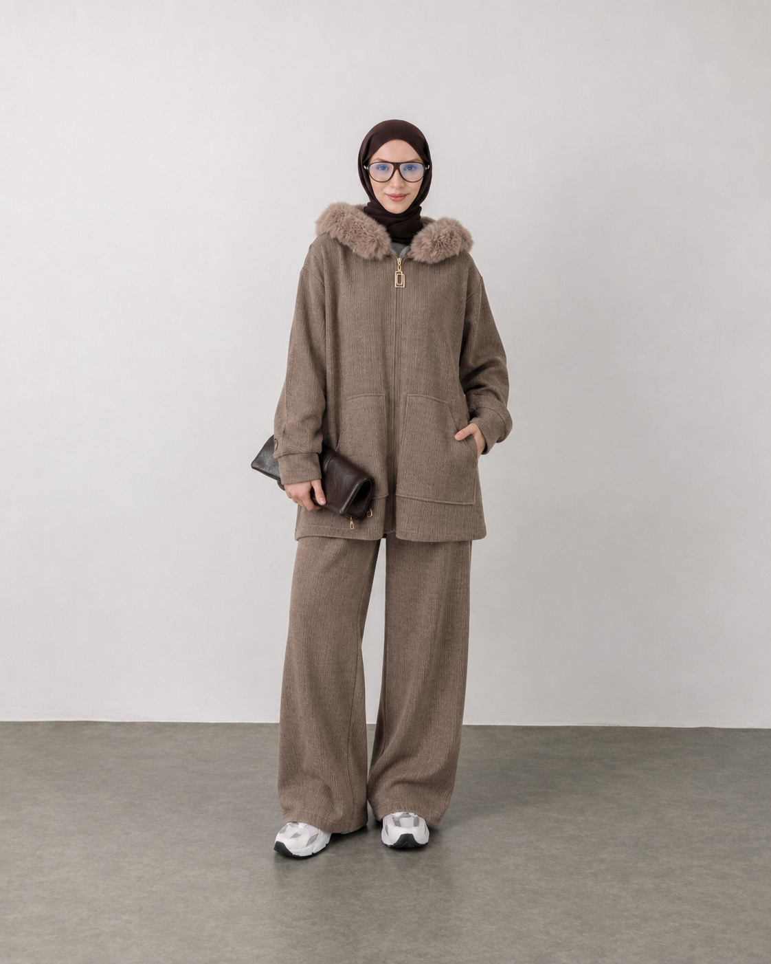 Fur-Lined Corduroy Set