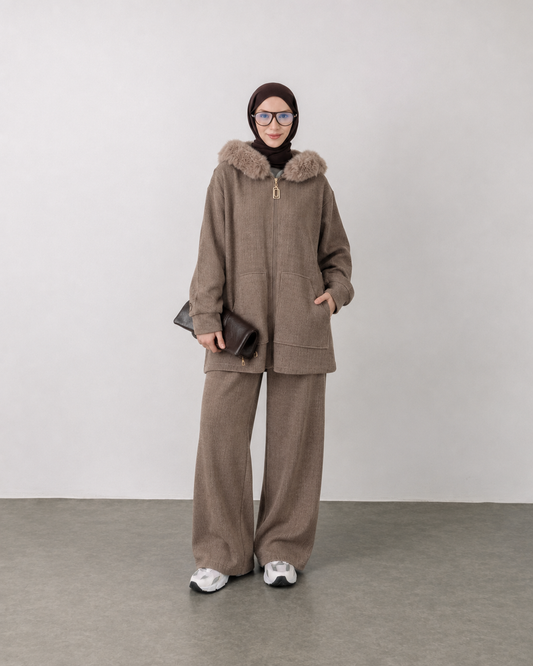 Fur-Lined Corduroy Set