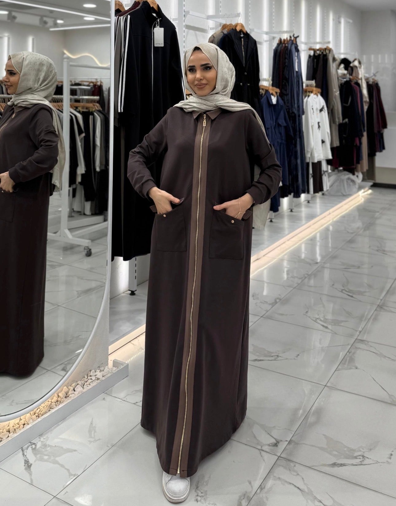 Zip-Up Cotton High-Quality Dress - Ramadan Vibes