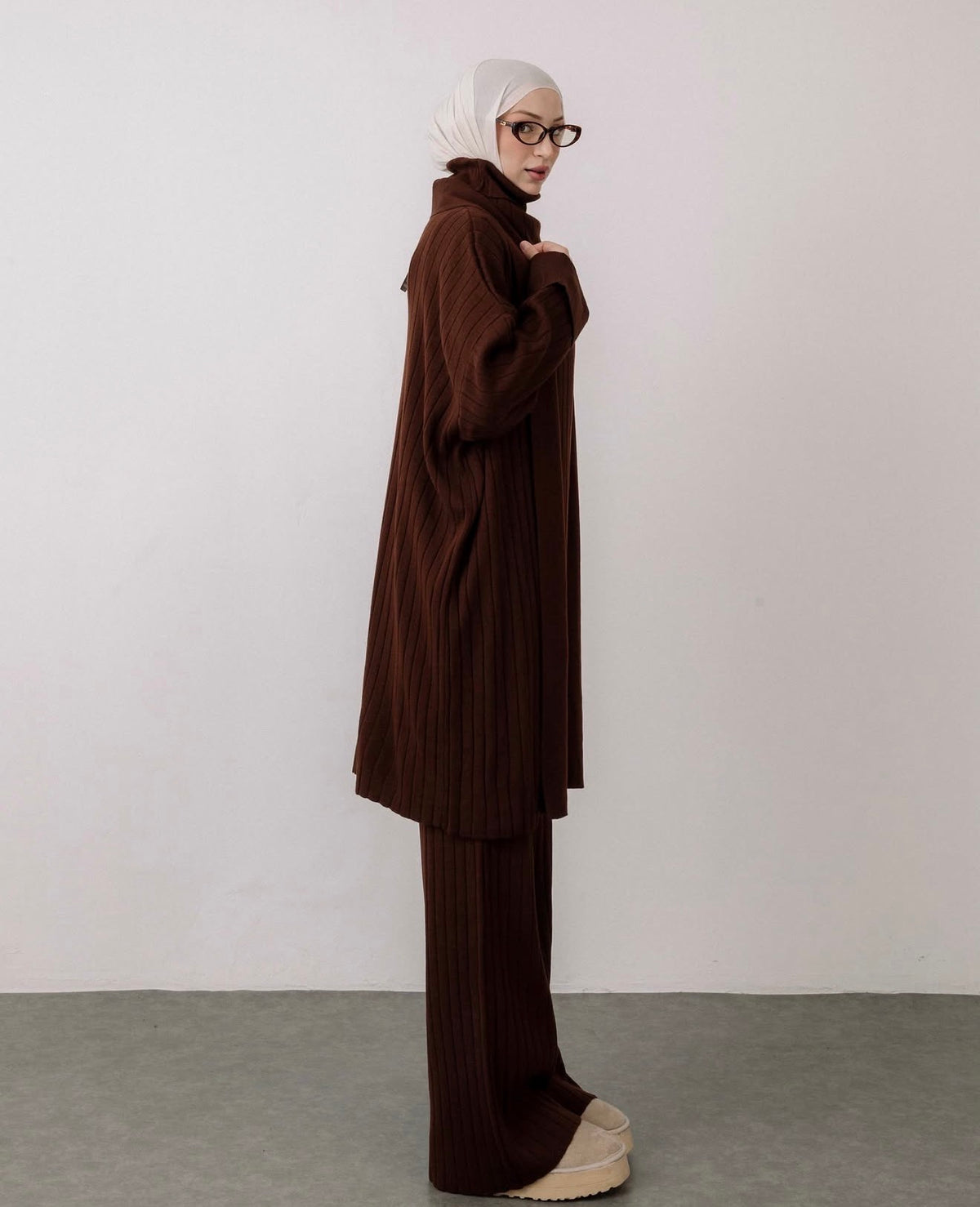Elegant Ribbed Knit 3-Piece Set