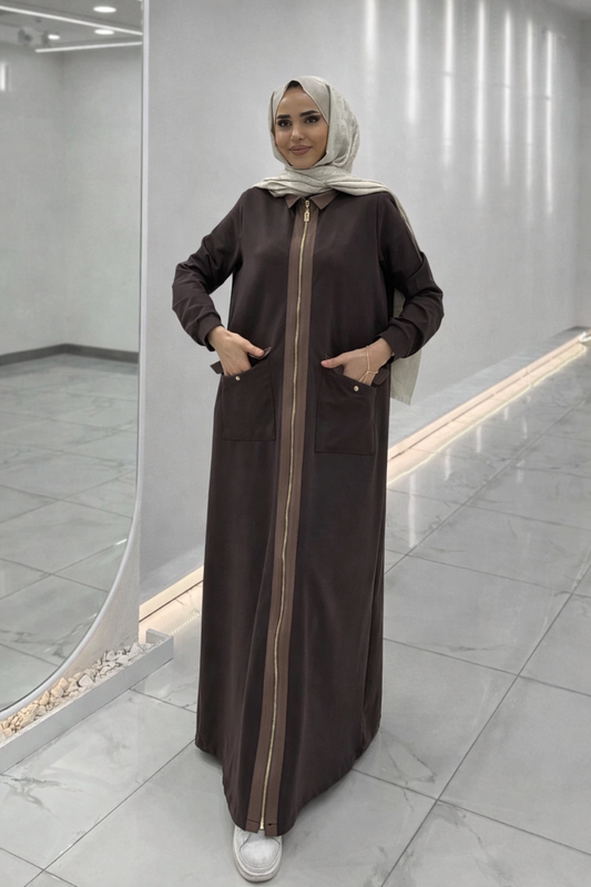 Zip-Up Cotton High-Quality Dress - Ramadan Vibes
