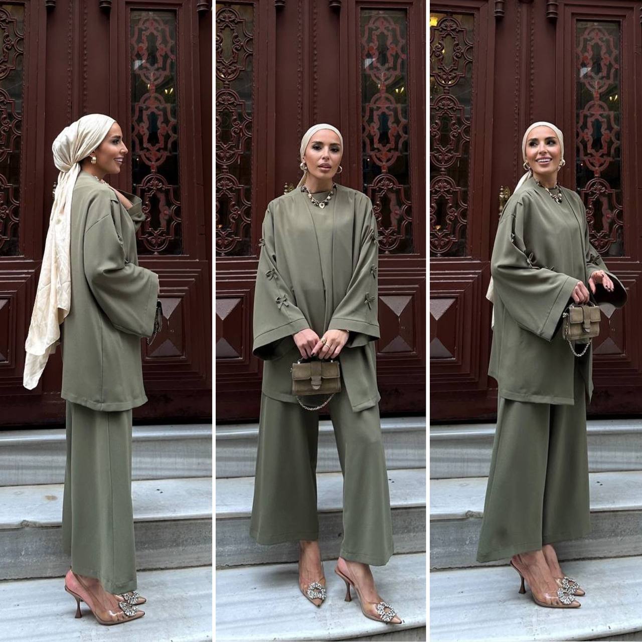 أناقة الفيونكات: طقم ثلاثي القطع بتصميم عصري”
Bow Elegance: Trendy 3-Piece Set (7 colours)